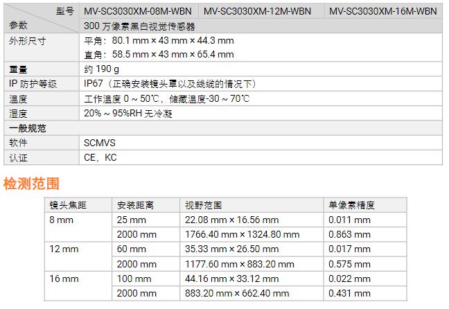 ??礛V-SC3030XM-08M/12M/16M300萬像素黑白視覺傳感器讀碼器工業相機參數.png 海康MV-SC3030XM-08M/12M/16M300萬像素黑白視覺傳感器讀碼器工業相機參數.png